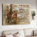 Horse Couple, Gift For Husband To My Husband You Are Braver Than You Believe Poster and Canvas
