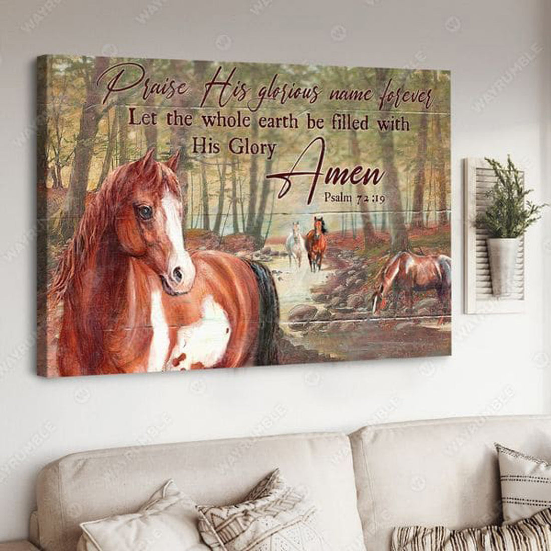 Horse Lover, Praise His Glorious Name Forever Let The Whole Earth Be Filled With His Glory Poster and Canvas