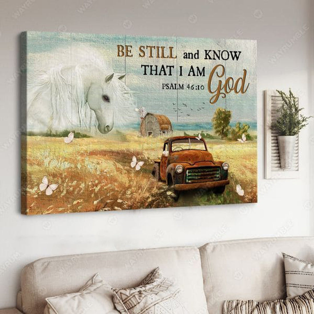 Horse Poster Be Still And Know That I Am God Farmer Gift Poster and Canvas