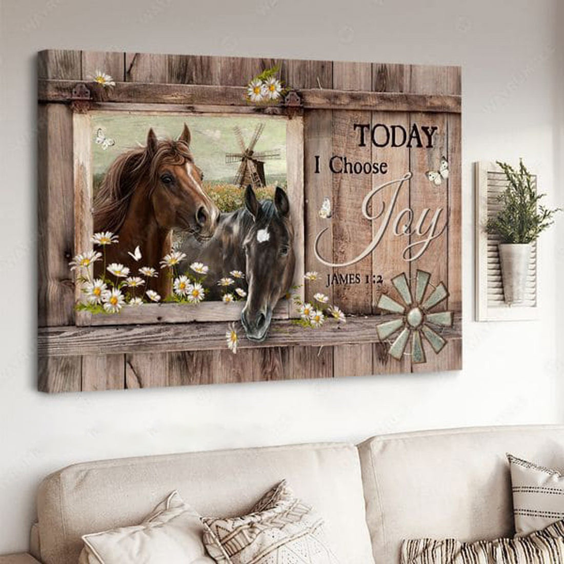 Horse Poster, Funny Horse, Today I Choose Joy Poster and Canvas
