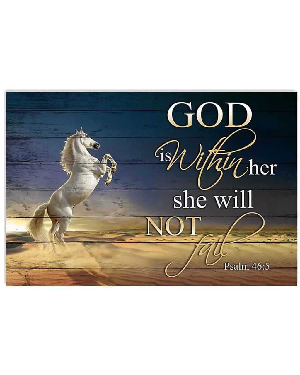 Horse Poster, God Is Within Her, She Will Not Fail Poster and Canvas
