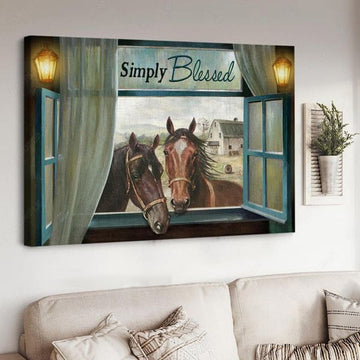 Horse Poster, Simply Blessed, Window Decor Poster and Canvas