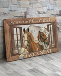 Horse Poster, Toilet Decor, Why Hello Sweet Cheeks Have A Seat Poster and Canvas