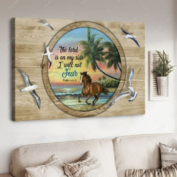 Horse Riding, Horse Poster, The Lord Is On My Side, I Will Not Fear Poster and Canvas