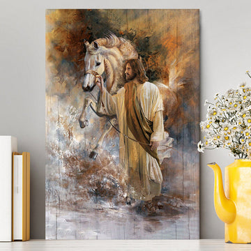 Horse And Jesus Christ Canvas Art - Bible Verse Wall Art - Christian Inspirational Wall Decor