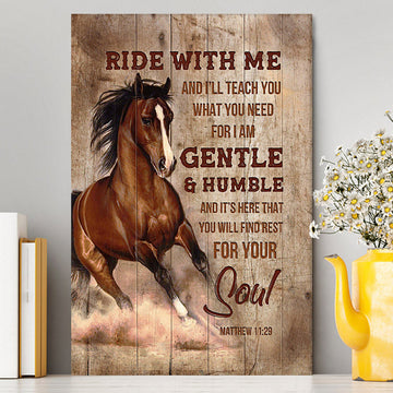 Horse Ride With Me Canvas Wall Art - Christian Canvas Prints - Bible Verse Canvas Art