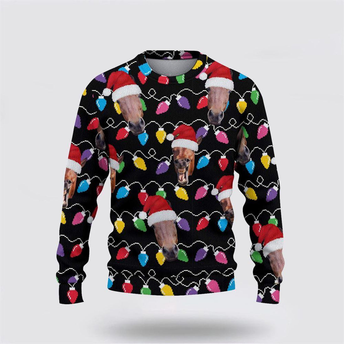 FUNSTUFFPRINT Horse Christmas Ugly Sweater, Gifts For Farmers, Rural Lovers Ugly Sweater