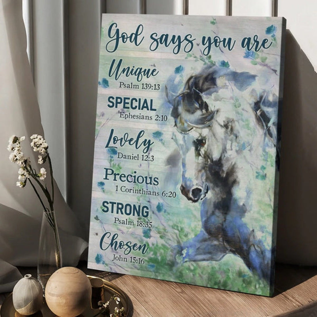 Horse Drawing Watercolor Painting God Says You Are Canvas Posters - Christian Wall Posters - Religious Wall Decor
