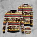 FUNSTUFFPRINT Horse Native American Pattern Ugly Christmas Sweater, Christmas Sweater, Ugly Sweater, Funny Xmas Sweaters Ugly Sweater