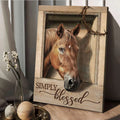 Horse Simply Blessed Crown Of Thorns Jesus Canvas Posters - Christian Wall Posters - Religious Wall Decor