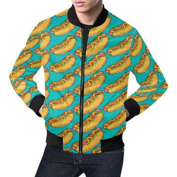 FUNSTUFFPRINT Hot Dog Print Pattern Men's 3D Bomber Jacket