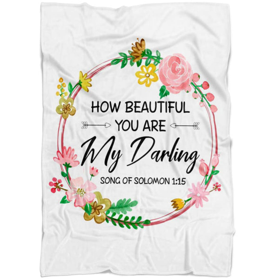 FUNSTUFFPRINT How Beautiful You Are My Darling Song Of Solomon 115 Fleece Blanket - Christian Blanket - Bible Verse Blanket