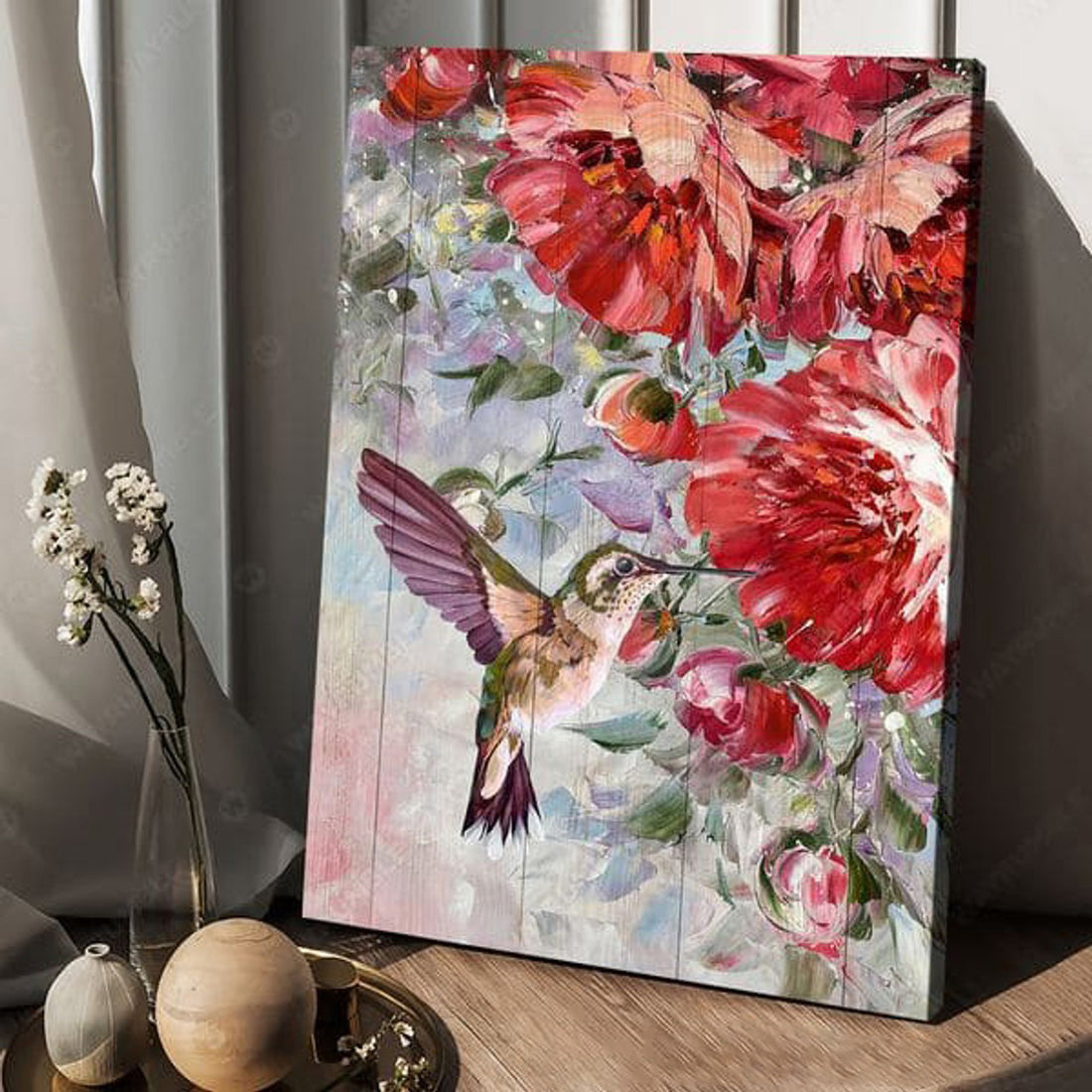 Hummingbird Flower, Poster Decor, Wall Poster Poster and Canvas