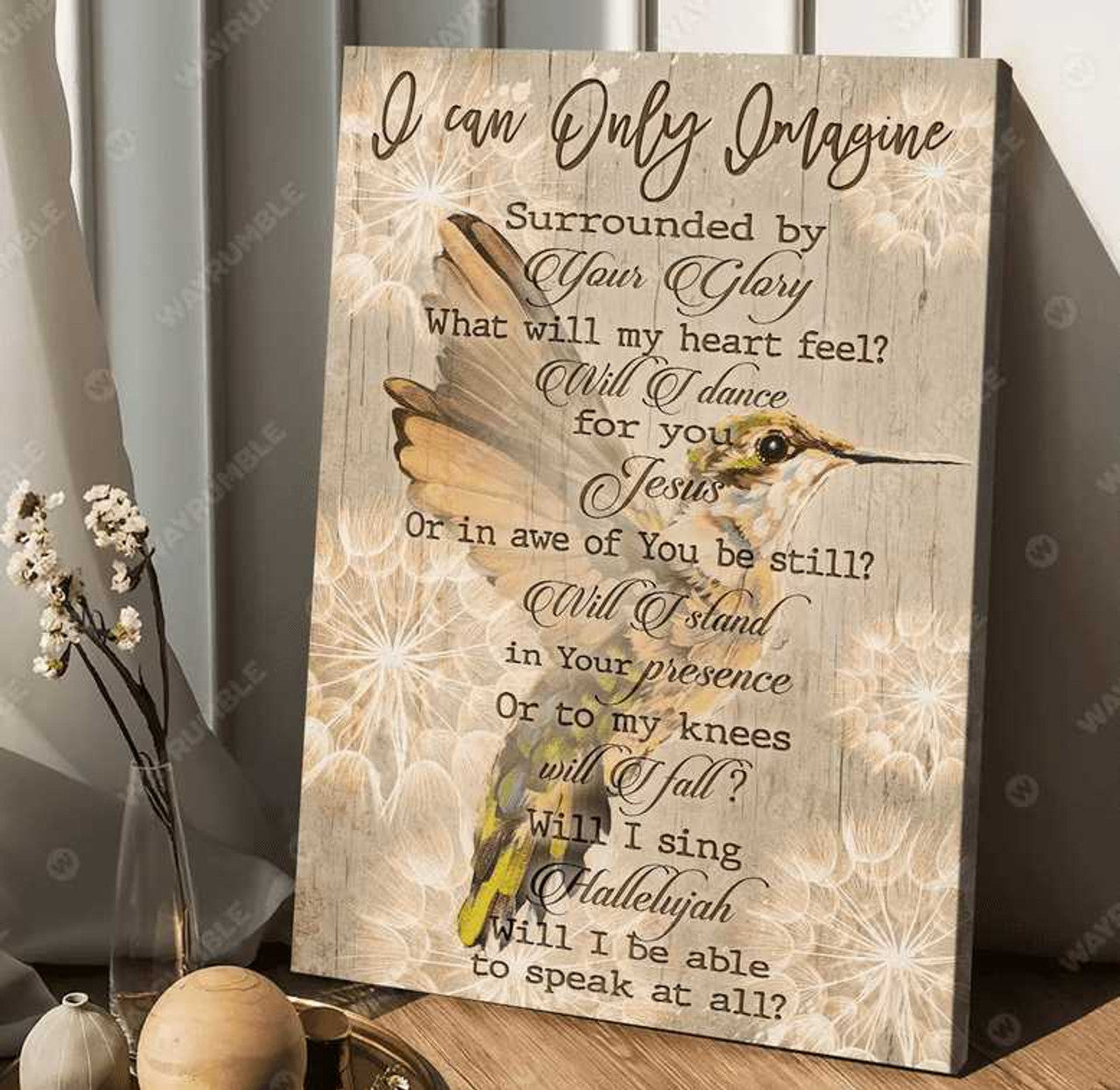 Hummingbird Poster, Hummingbird Decor, I Can Only Imagine, Surrounded By Your Glory Poster and Canvas