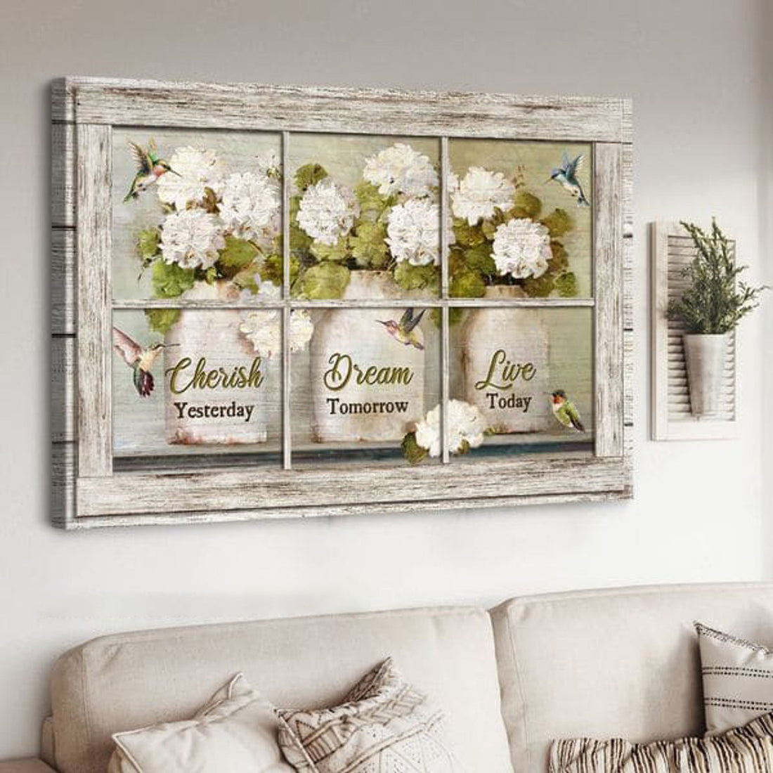 Hummingbird Poster, Hummingbird Poster, Christ Yesterday Dream Tomorrow Live Today Poster and Canvas