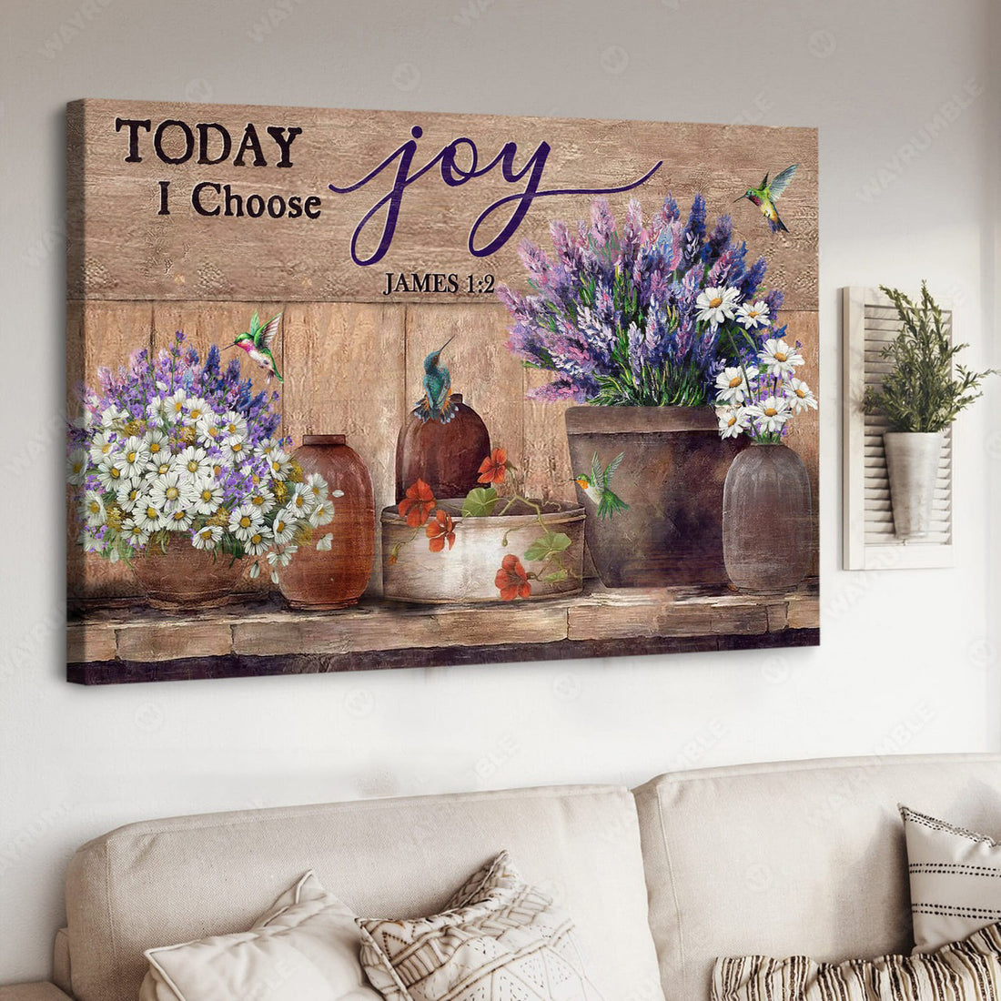 Hummingbird Poster, Lavender Lover, Today I Choose Joy, Poster Decor Poster and Canvas