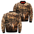 FUNSTUFFPRINT Hunting Forest Animal Bomber Jacket 1220 Bomber Jacket