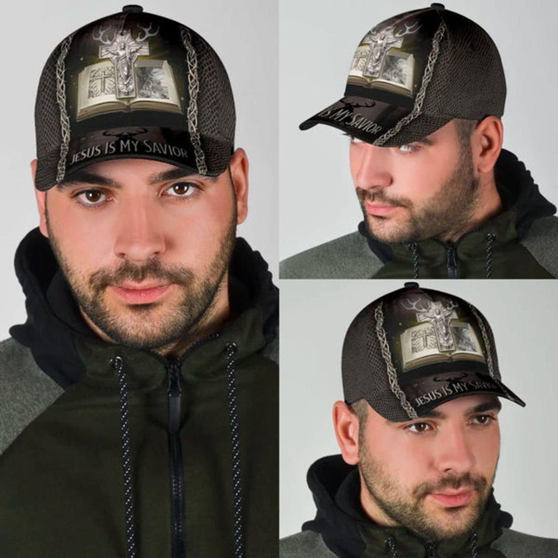 FUNSTUFFPRINT Hunting Jesus Is My Savior Baseball Cap - Christian Hats for Men and Women
