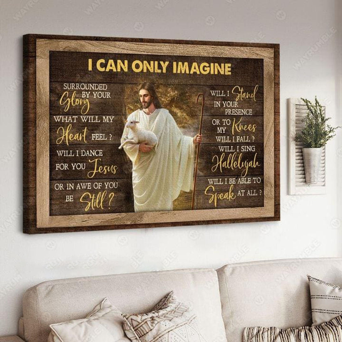 Jesus Poster, I Can Only Imagine, Surrounded By Your Glory, What Will My Heart Feel, Jesus And Lamb Poster and Canvas Poster and Canvas