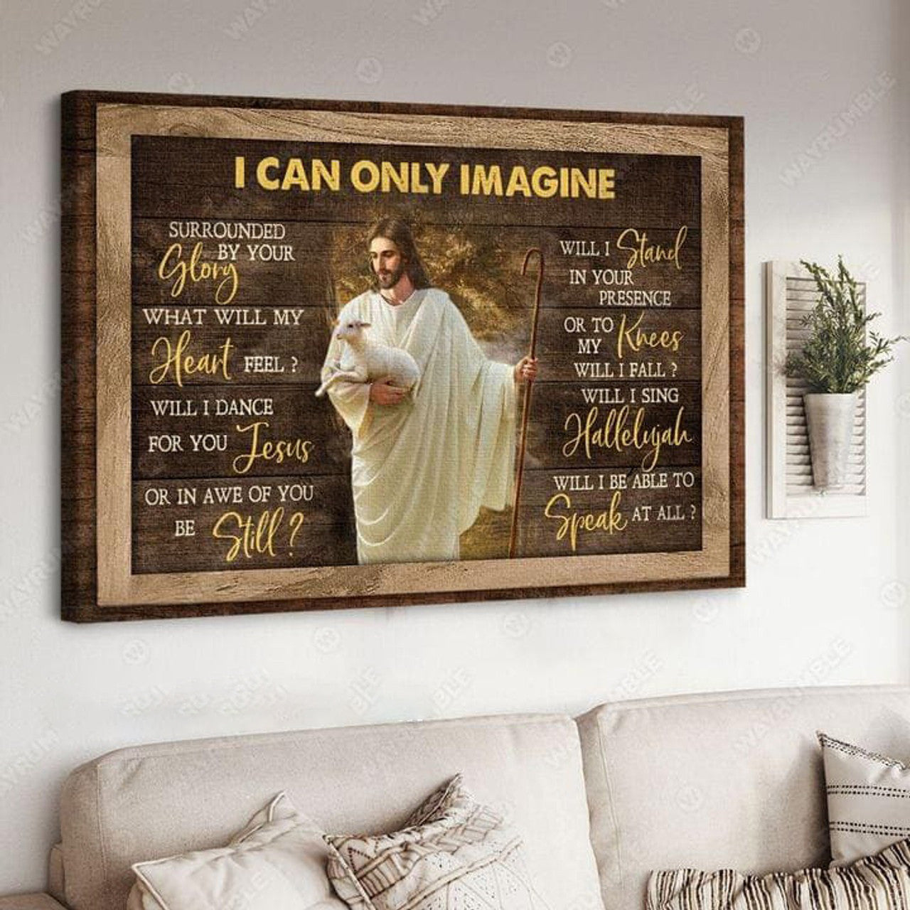 Jesus Poster, I Can Only Imagine, Surrounded By Your Glory, What Will My Heart Feel, Jesus And Lamb Poster and Canvas Poster and Canvas