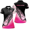 Custom Strike Bowling Pink Bowling Polo Shirts For Women, Custom Bowling Team Shirts Outfit