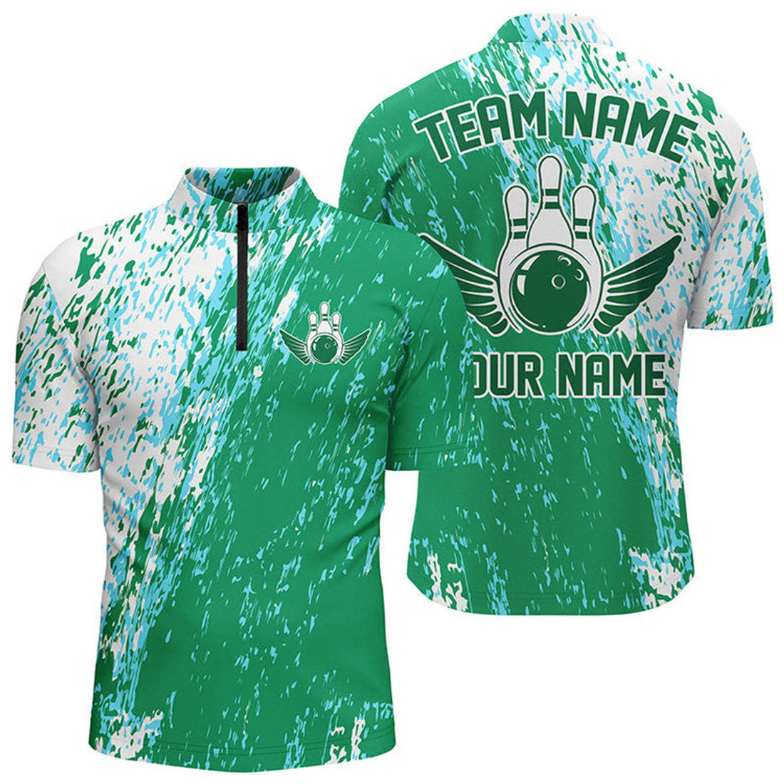 Custom Personalized Bowling Shirts For Men And Women, Team Bowling Jerseys Bowling Pin Water Color