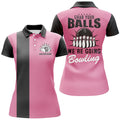 Custom Grab Your Balls We'Re Going Bowling Women Polo Shirts, Pink Bowling Shirts For Women