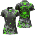 Custom Bowling Polo Shirts For Women, Bowling Balls And Pins Bowling Team Shirts | Green