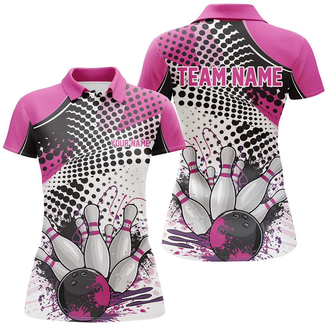 Custom Personalized Bowling Shirts For Women, Custom Bowling League Shirts Pink Bowling Outfits