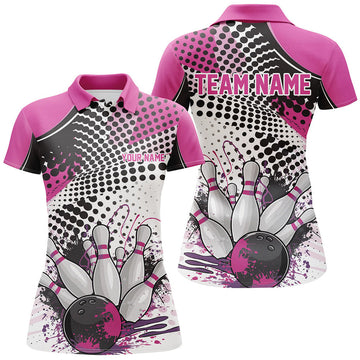 Custom Personalized Bowling Shirts For Women, Custom Bowling League Shirts Pink Bowling Outfits