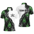 Custom Bowling Shirts For Men And Women, Personalized Flame Bowling Team Jerseys | Green