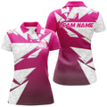 Custom Pink Bowling Team Shirts For Women, Bowling Ball Pattern Bowlers Outfits