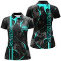 Custom Blue Strike Bowling Shirts Women Polo Blue Camo Bowling Team Jerseys Bowling League