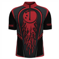 Custom Red Flame Bowling Jersey Shirts For Men, Bowling Team Flaming Bowling Ball