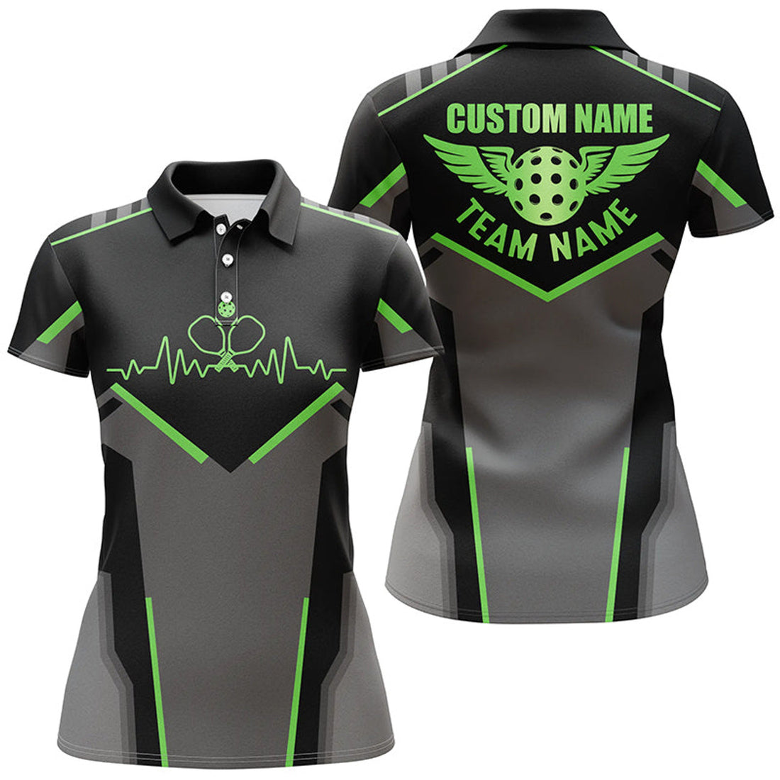 Custom Pickleball Heartbeat Pulse Custom Pickleball Shirts For Women, Pickleball Team Polo Shirt