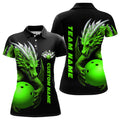 Custom Green Dragon Women Bowling Polo Shirts Team Bowling Jerseys Bowling Apparel