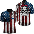 Custom Patriotic Men's Bowling Jersey Shirt, Custom Name Team Men Bowlers Jersey American Flag, Bowling