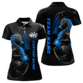 Custom Blue Dragon Bowling Polo Shirts Women Team Bowling Jerseys Bowler Outfit Apparel