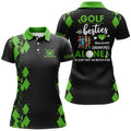 Custom Women Golf Polos Shirts Custom Golf Besties Because Drinking Alone Is Just Not As Much Fun| Multicolor