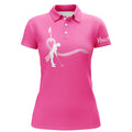 Custom Breast Cancer Awareness Golf Shirts Custom Team Women Golf Polo Shirt, Pink Ribbon Golf Shirts