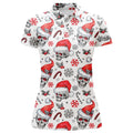 Custom Womens Golf Polo Upf Shirts Funny Christmas Skull Pattern Custom Team Golf Polo Shirts, Golfer Gifts