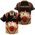Custom Black Vintage Hawaiian Bowling Shirts Custom Name And Team Name Mens Bowler Shirt, Bowling Team Shirts