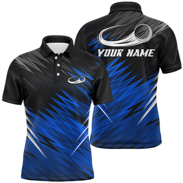 Custom Mens golf polo shirts custom Blue and black pattern shirt for mens, personalized golf gifts