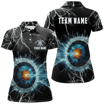 Custom Personalized Thunder Lighting Target Archery 3D Polo Shirts For Women, Custom Archery Team Jerseys