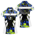 Custom Green Blue Camo And White Womens Golf Polo Shirt Custom Name Cool Golf Gifts For Ladies