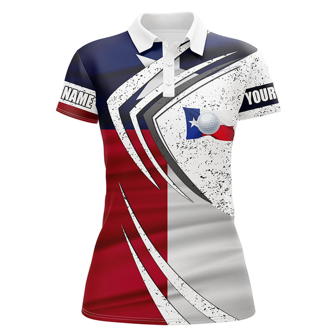 Custom Women Golf Polo Shirt Texas Flag Custom Team Golf Shirts, Patriot Golf Tops For Women