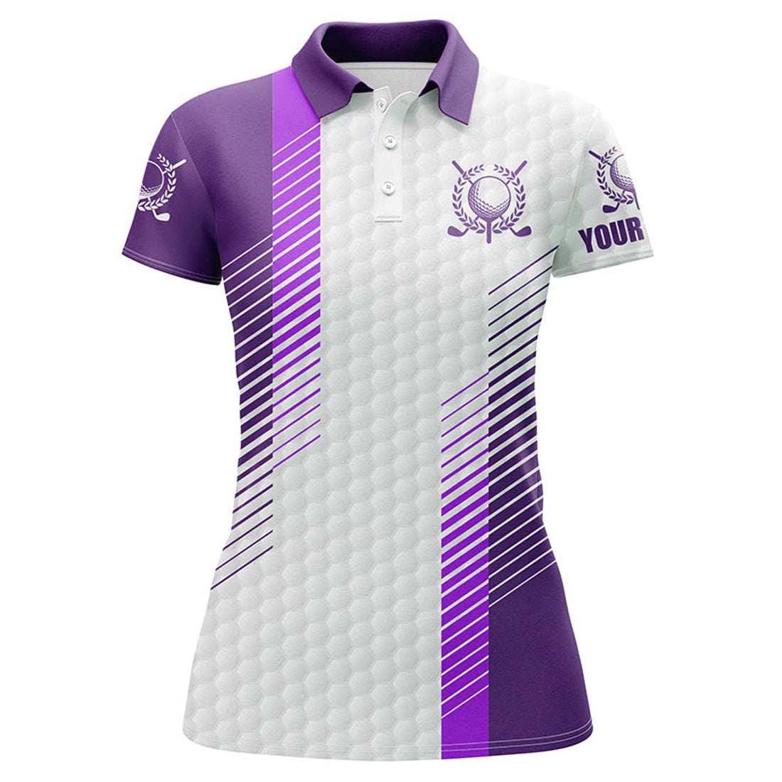 Custom Purple And White Golf Shirt Custom Name Womens Golf Polo Shirts, Red Golf Tops For Women, Golfer Gift