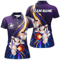 Custom Purple light bowling jerseys Polo, Shirt for Women Custom Bowling Team shirts for bowlers