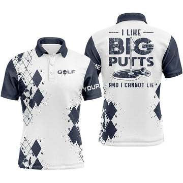 Custom Golf Men Polo Shirt - Funny Custom Name Apparel - Personalized Gift For Golf Lover, Men, Husband, Team - I Like Big Butts And I Cannot Lie