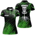 Custom Green Camo Black Women Disc Golf Polo Shirts Custom Disc Golf Team Frisbee Golf Jerseys